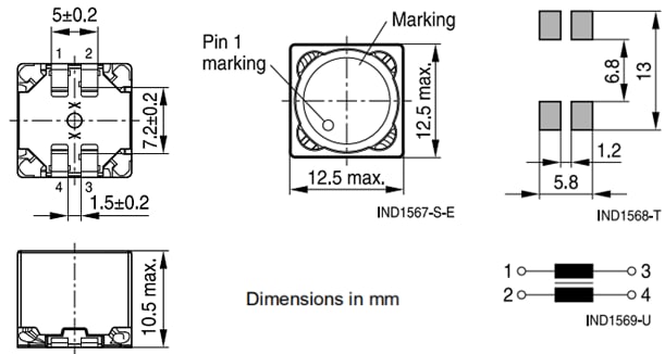 EPCOS / TDK Inducteurs doubles CMS B82477C